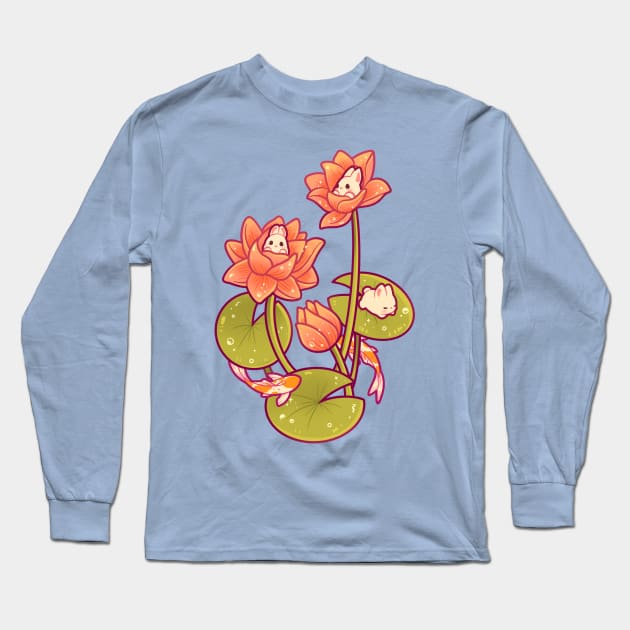 Lotus Bunnies Long Sleeve T-Shirt by veraphina